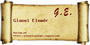 Glasel Elemér névjegykártya